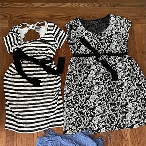 Lot of 3 maternity dresses pea in the pod motherhood maternity size large black